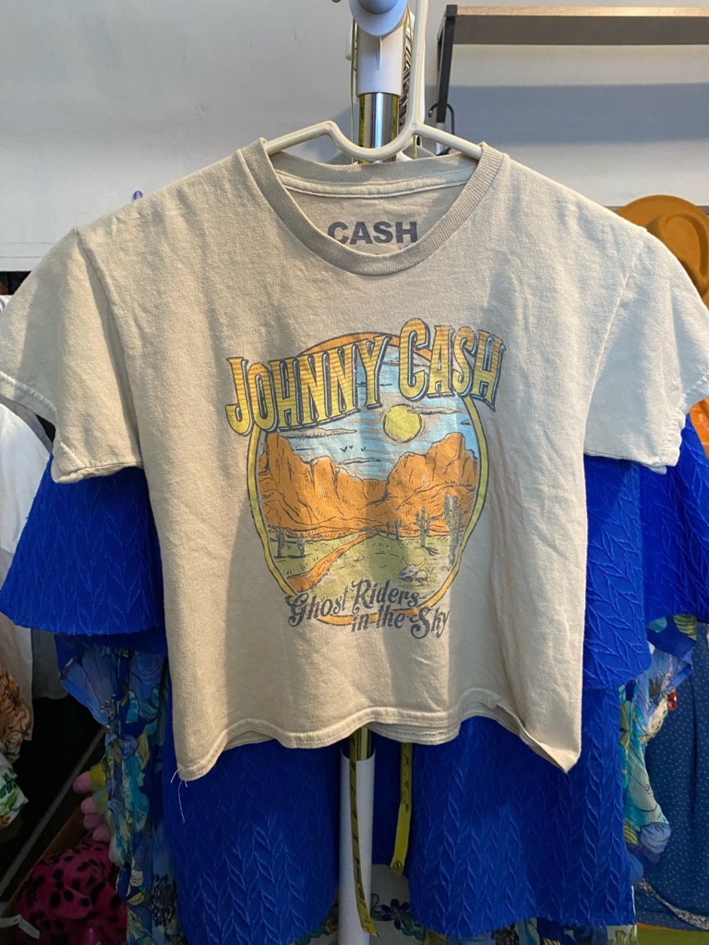 Johnny Cash Ghost Riders in the Sky Beige Graphic Tee